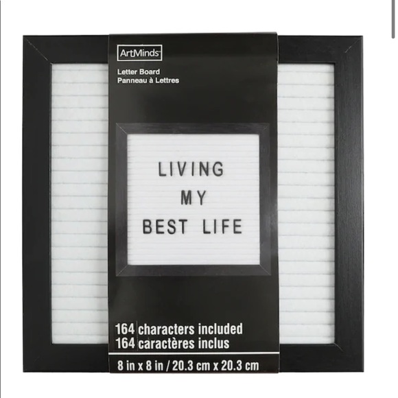 NEW! 1 White Felt Letter Board Black Frame 8”x 8” - Picture 5 of 7